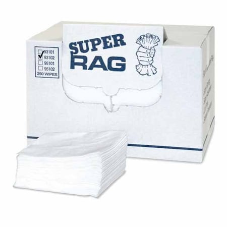 Mercantile Development SUPER RAG OIMUM PERFORMANCE, WHITE PREP TOWEL, 13X16, 1/4FOLD, 250PK 93102